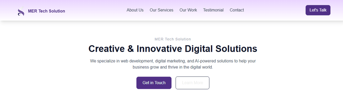 MER TECH Solution Portfolio Website